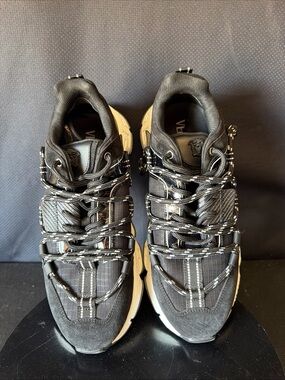 Versace Trigreca Sneakers Men's Black Suede Greca Sole EU45 US12 New With COA